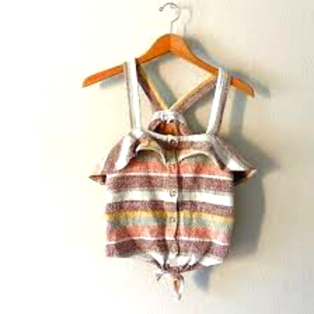 Madewell Texture & Thread Cropped Ruffle Tank